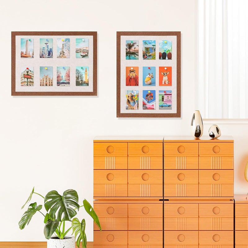Arlasuo Felt Bulletin Board, 15.7''X 11.8'' corkboard Pin Board for Bedrooms Offices Home Wall Decoration, Self Adhesive Cork Board with 35 Push Pins for Paste Notes, Photos, Schedules (2 Pack) - Image 3